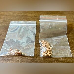 Rose Gold Pendant Necklace Set with Swarovski Crystals